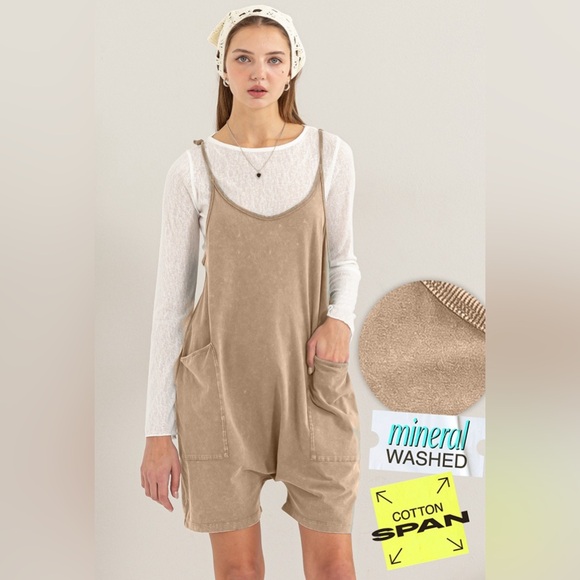 #079 Cute Dark Teal Cami Romper - Picture 5 of 5